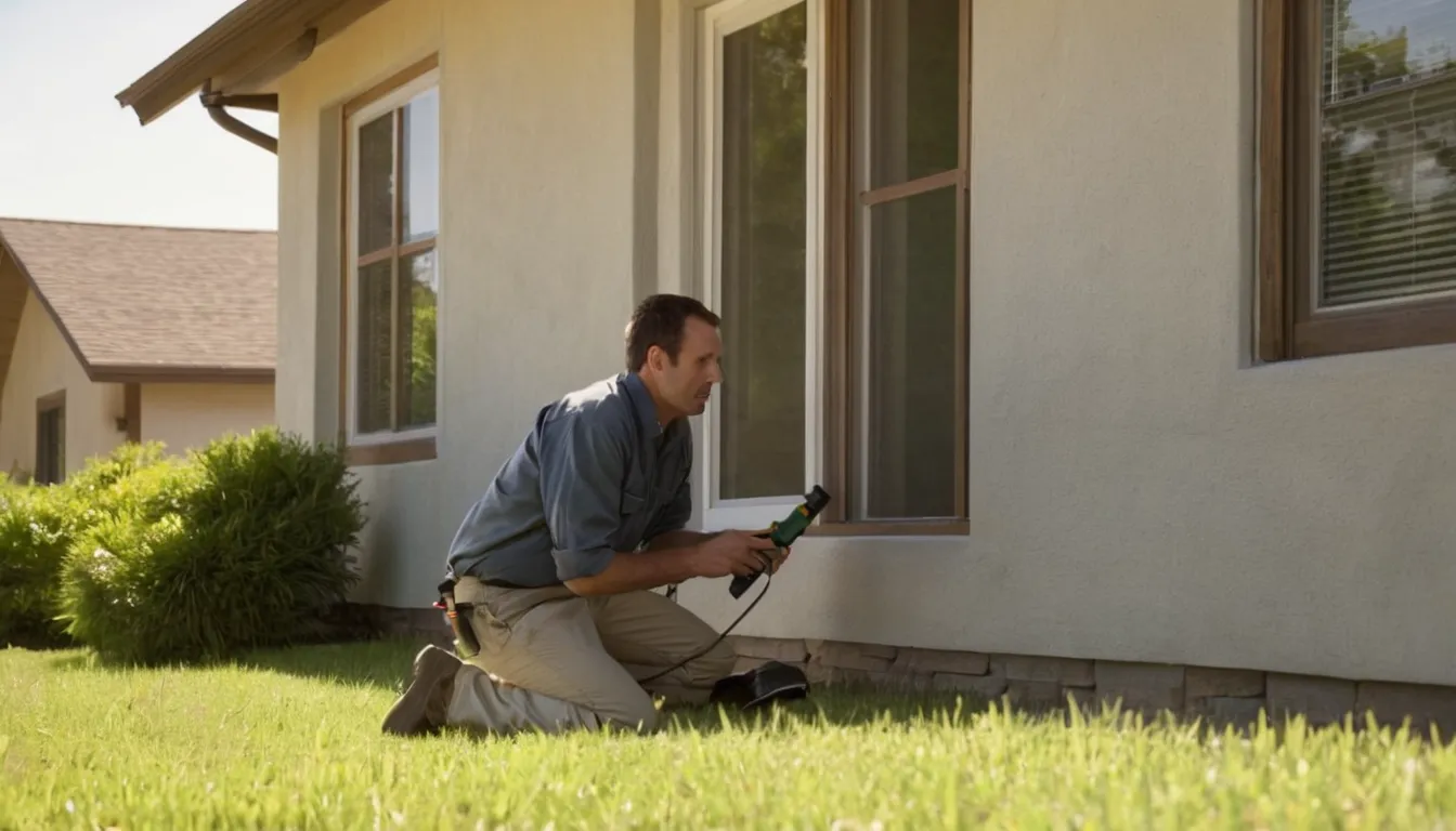 A local provider inspecting a wood baseboard for termite damage in a Antioch home
